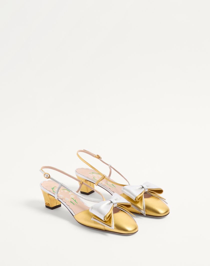 BOWOW SLINGBACK PUMPS IN LAMINATED NAPPA 45MM - Image 1